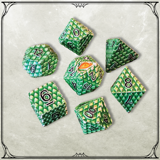 Emerald Dragon Metal Dice Set