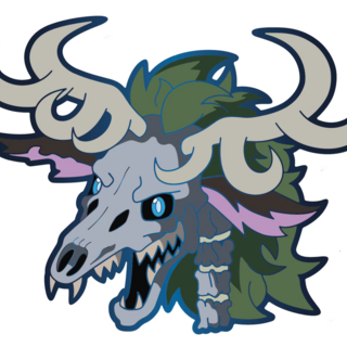 Wendigo Deer Pin - Chromatic Metal Plated (Light Blue)
