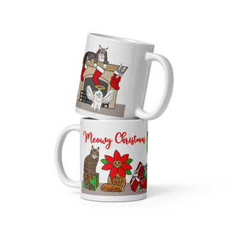 Silver Glitter Christmas Mug 11 oz