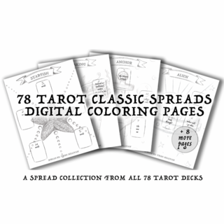 78 Tarot Classics Spreads Digital Coloring Book