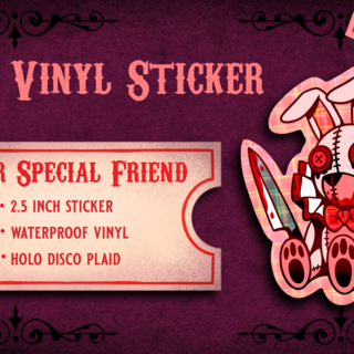 White Bunny Holo Sticker