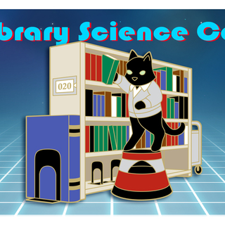 Library Science Cat Pin