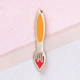 Orange Brush Mini Pin