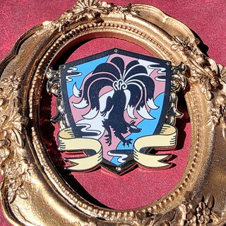 Past Heraldry Transgender Nine Tailed Fox Pin (Dark Pink)