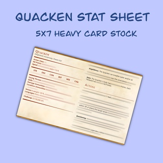 Quacken Stat Sheet