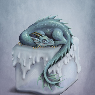 Wall-Art - Baby Ice Dragon (8x10)