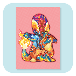 Magical SIlhouette Charmander A4 Print