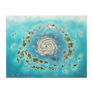 Seas of Vodari Poster Size World Map (27" x 18")