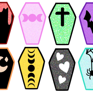 Stretch Goal coffin mini pin