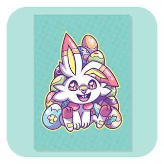 A6 Postcard - Easter Fire Bunny