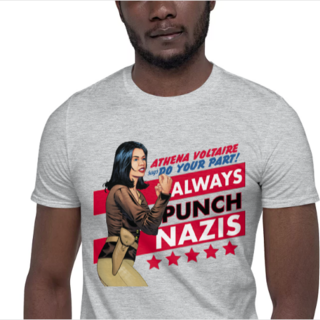 Athena Voltaire t-shirt: Always Punch Nazis