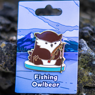 Fishing Owlbear Pin (026)