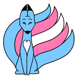 Trans Pride Kitsune Enamel Pin