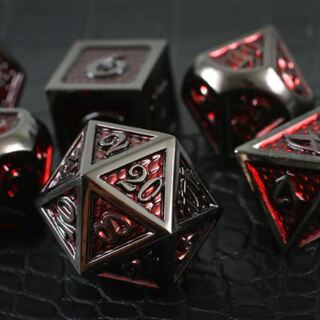 Red Dragonhide Metal Dice Set