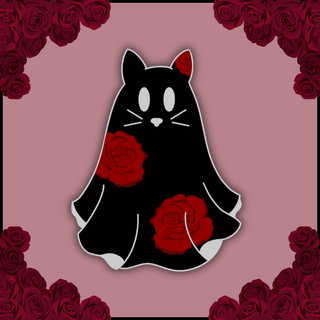 Rose Cat Sheet Ghost Pin