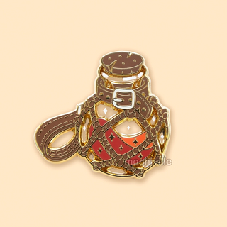 Bottle of Mermaid Tears Pin (Dark Red)