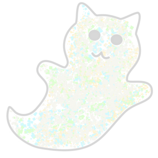 White Glitter Ghost cat toy mini pin