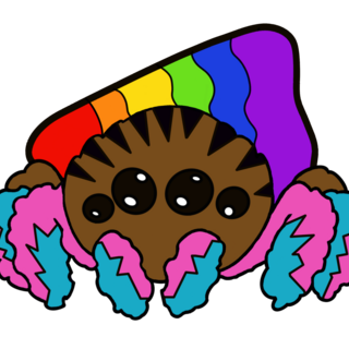 Pride Cookie Jumping Spider Pin