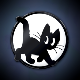 Black cat glow in the dark pin