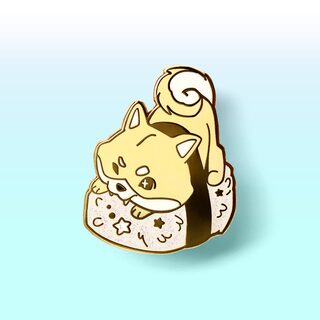 Enamel Pin Cream Shiba Inu Sushi