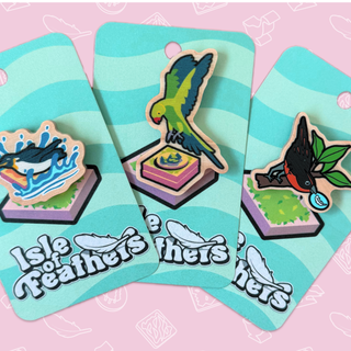 Wooden Pin Bundle - Penguin, Parrot, and Bananaquit ($3 OFF)