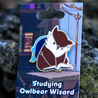 Studying, Owlbear Wizard Pin (013)