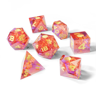 Sharp-Edged Resin Dice - Synth Sunset