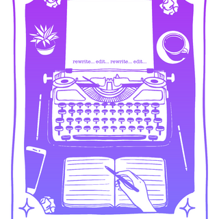 The Writer Tarot Sticker: Light Mode: Purple (US, Canada, & Mexico Shipping Only)
