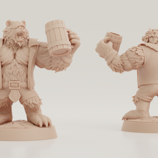 3D Printer Figure (STL File) - Otto the Werebear