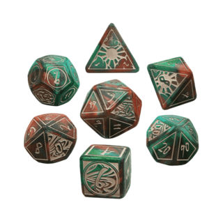 7 Dice Set  - Bloodstone Roar - Soft Edged Resin