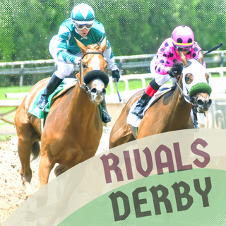 Rivals Derby, a small D6 brochure-sized horse racing TTRPG for 2 players