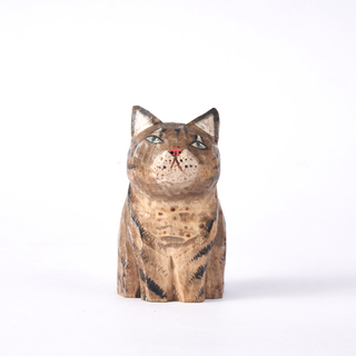 Maroni Carved Wooden Sitting Cat