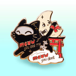 Enamel Pin Ninja Cat (Meow You See Me, Meow You Don’t)