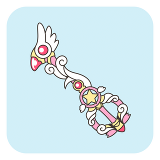 Keyblade Card Captor Sakura Bird Wand Enamel Pin