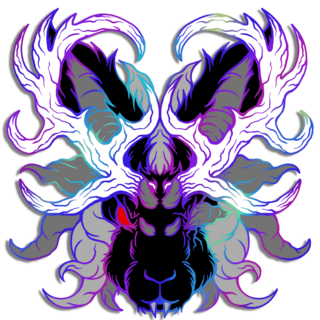 Rainbow Distorted Jackalope Pin