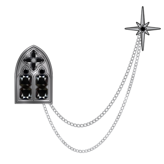 Vitrail de Cristal collar pin - Black cz