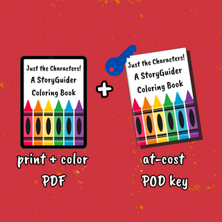 Just the Characters!  A StoryGuider Coloring Book (PDF + at cost POD key)