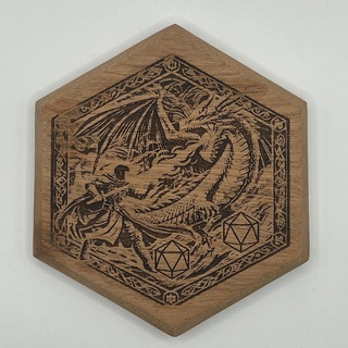 Dragon Fight WOOD Engraving