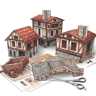 Digital Papercraft Town - Heroes Hamlets