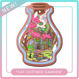 "Cat Cottage Garden" Enamel Pin