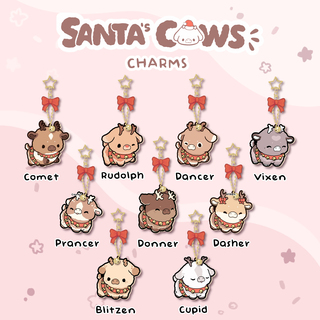 Santa's Cows | Wooden Charms Keychains