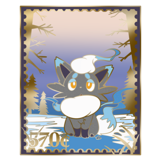 Shiny Hisuian Zorua Stamp Enamel Pin