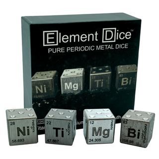 (Set C) D6 Element Dice (Titanium, Magnesium, Bismuth, Nickel)