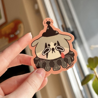 Clown Pup Matte Vinyl Sticker
