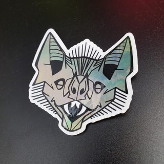 Holographic vampire bat sticker