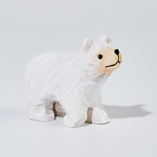 Kukuma Carved Wooden White Bear