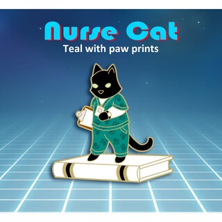Nurse Cat Teal with Paw