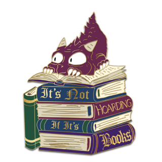 Little book hoarder pin
