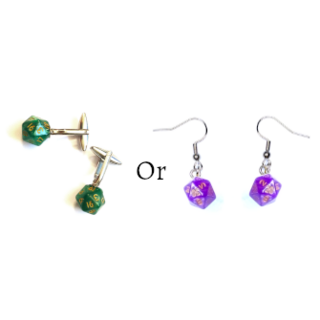 Dice Cufflinks or Earrings