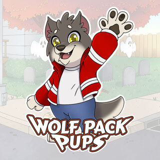 Wolf Pack Pups: Night Wolf 3x4″ Die Cut Sticker